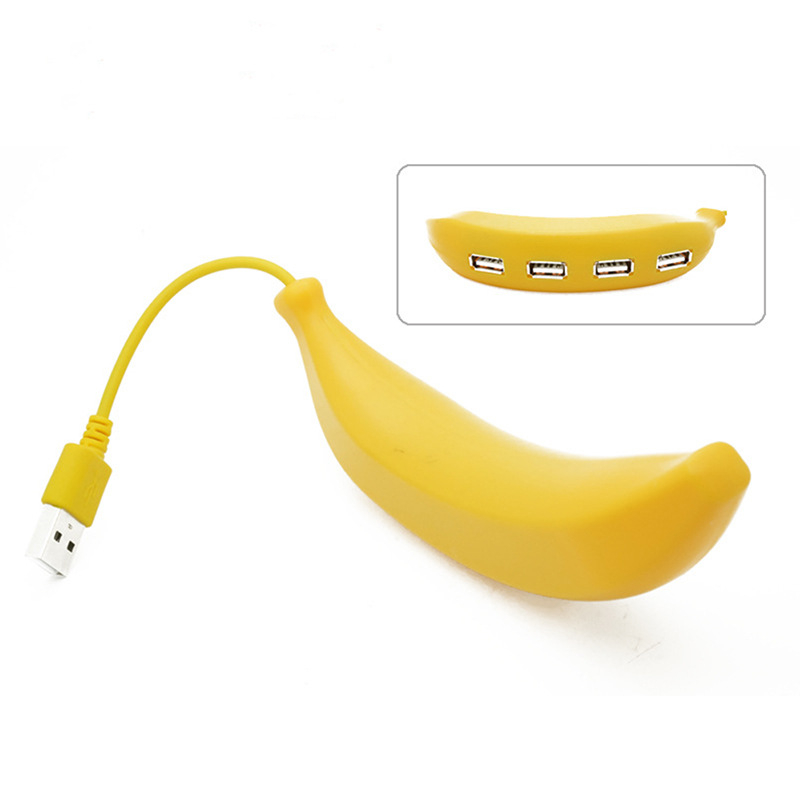 USB 2.0 4-portový banánový hub, 480 Mbps, kábel dĺžky 15 cm, bez externého napájania, model CQSD-006