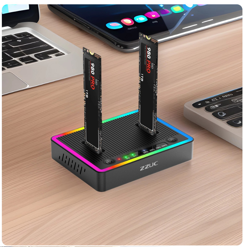 M.2 dvostruki protokol klon stanica s dvostrukim utorima (SATA/NVMe), offline kopiranje, podrška 16TB