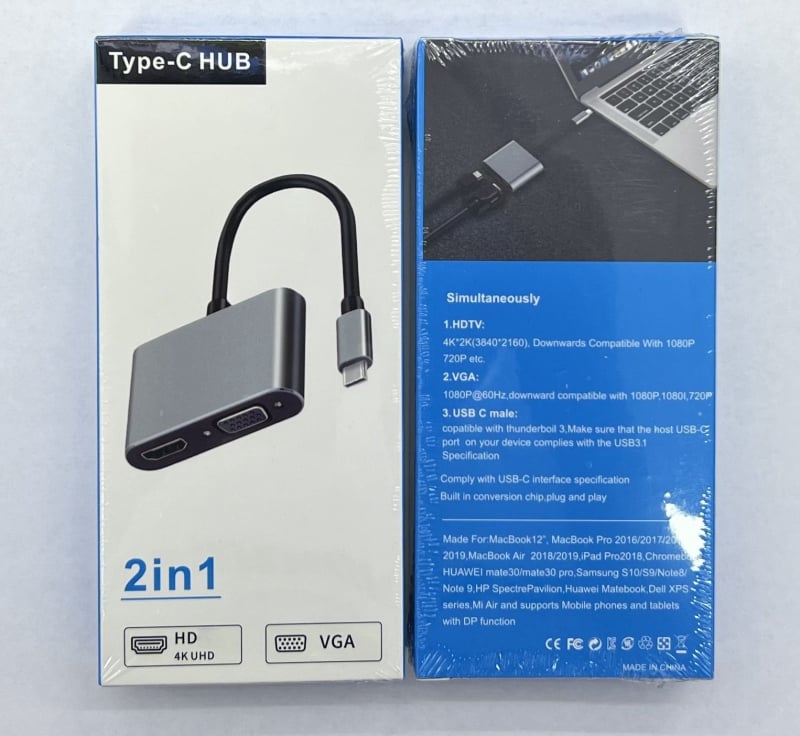 USB-C 4-σε-1 σταθμός σύνδεσης: διπλές HDMI έξόδοι 4K, USB 3.1 με ταχύτητα 5 Gbps, PD γρήγορη φόρτιση, καλώδιο 10 cm