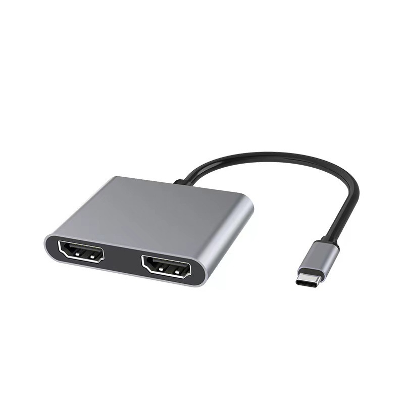 USB-C 4-σε-1 σταθμός σύνδεσης: διπλές HDMI έξόδοι 4K, USB 3.1 με ταχύτητα 5 Gbps, PD γρήγορη φόρτιση, καλώδιο 10 cm