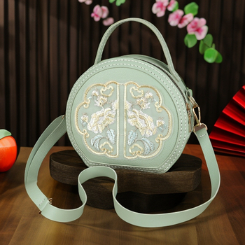 Retro PU kružna crossbody torbica sa zatvaračem