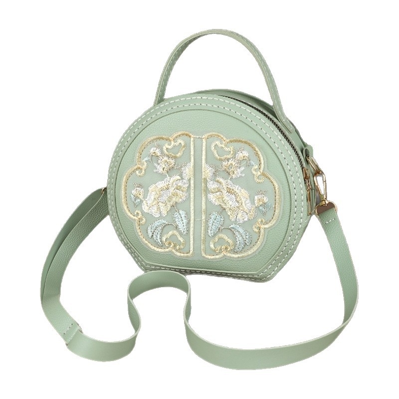 Retro PU kružna crossbody torbica sa zatvaračem