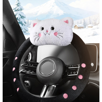 Λούτρινο διακοσμητικό για το τιμόνι – γάτα που κοιμάται στο χέρι, χαριτωμένο διακοσμητικό δώρο για κορίτσια (Παγκόσμια συμβατότητα; Διαθεσιμότητα εξατομίκευσης; Χωρίς εκτύπωση λογότυπου)