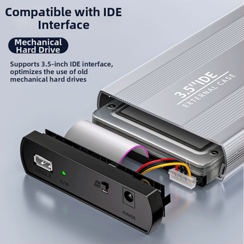 Externý IDE kryt pevného disku — 39-pin IDE rozhranie, USB, chladenie, odolný voči nárazu