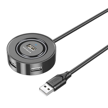 USB 2.0 hub, 4-port, bez externého napájania, USB rozšírovací dok, model US018, prenosová rýchlosť 300 MB/s