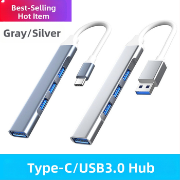 Type-C USB 3.0 4-portový docking pre notebook, kábel 0,2 m, bez externého napájania