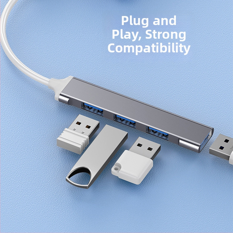Type-C USB 3.0 4-portový docking pre notebook, kábel 0,2 m, bez externého napájania