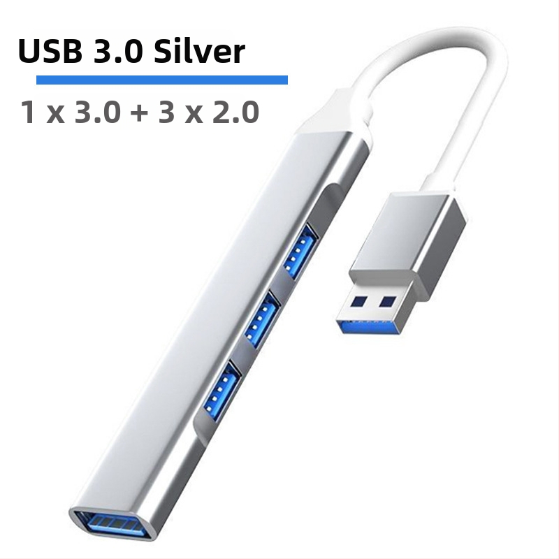 Type-C USB 3.0 4-portový docking pre notebook, kábel 0,2 m, bez externého napájania