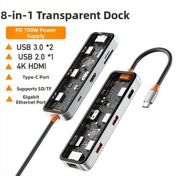 HCET W501 Type-C dokovacia stanica s HDMI, RJ45, USB 3.0 a čítačkou SD karty