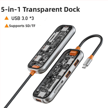 HCET W501 Type-C dokovacia stanica s HDMI, RJ45, USB 3.0 a čítačkou SD karty