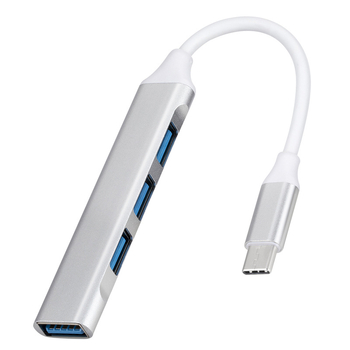 USB-C hub za notebook s USB 3.0 extenderom, multiportni prošireni dock, aluminijska kućišta, 10 cm kabel, 1–4 portova