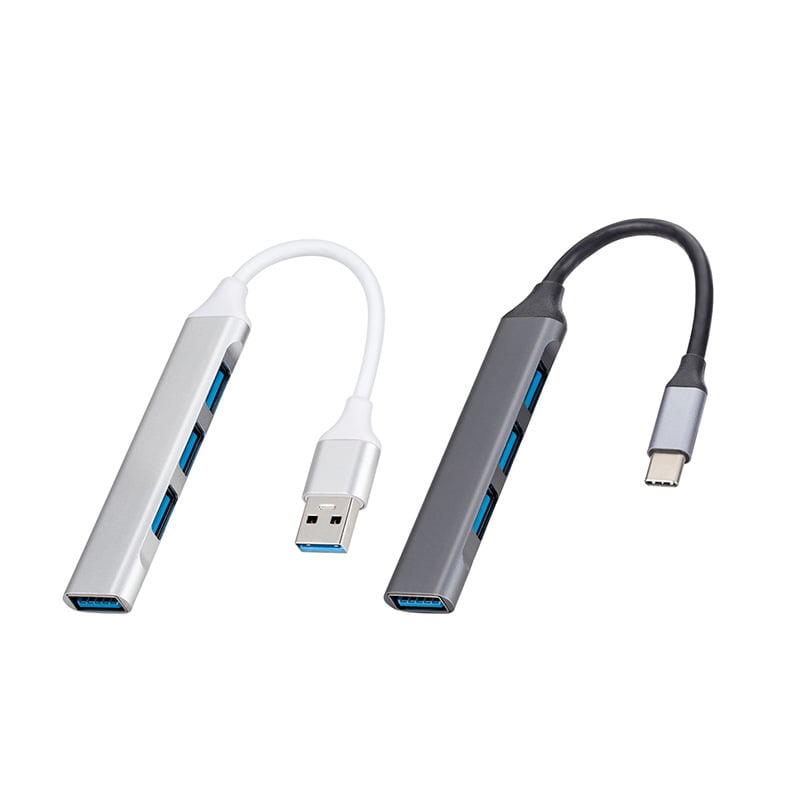 USB-C hub za notebook s USB 3.0 extenderom, multiportni prošireni dock, aluminijska kućišta, 10 cm kabel, 1–4 portova