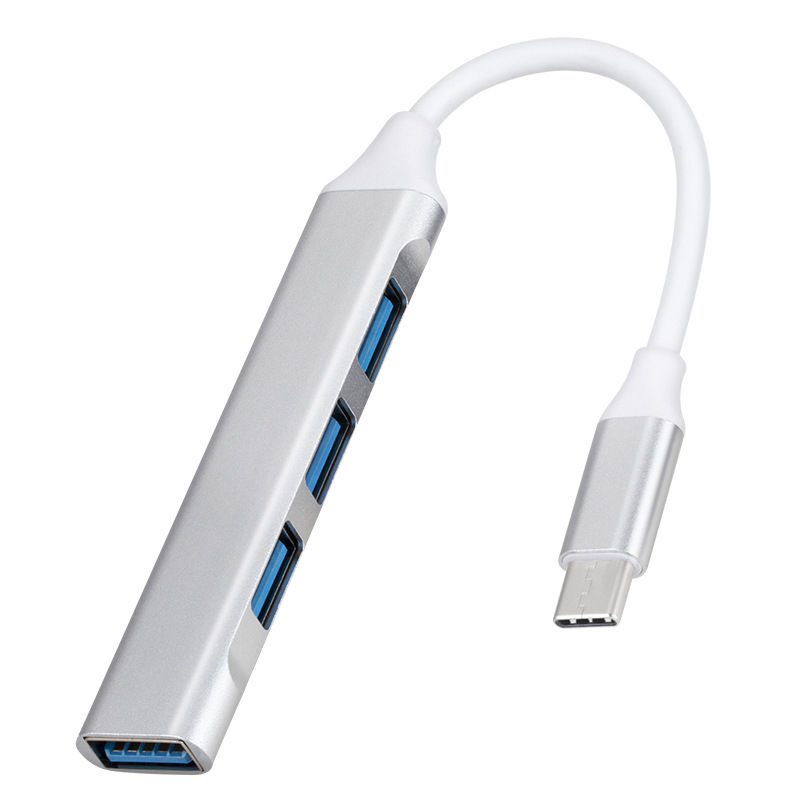 USB-C hub za notebook s USB 3.0 extenderom, multiportni prošireni dock, aluminijska kućišta, 10 cm kabel, 1–4 portova