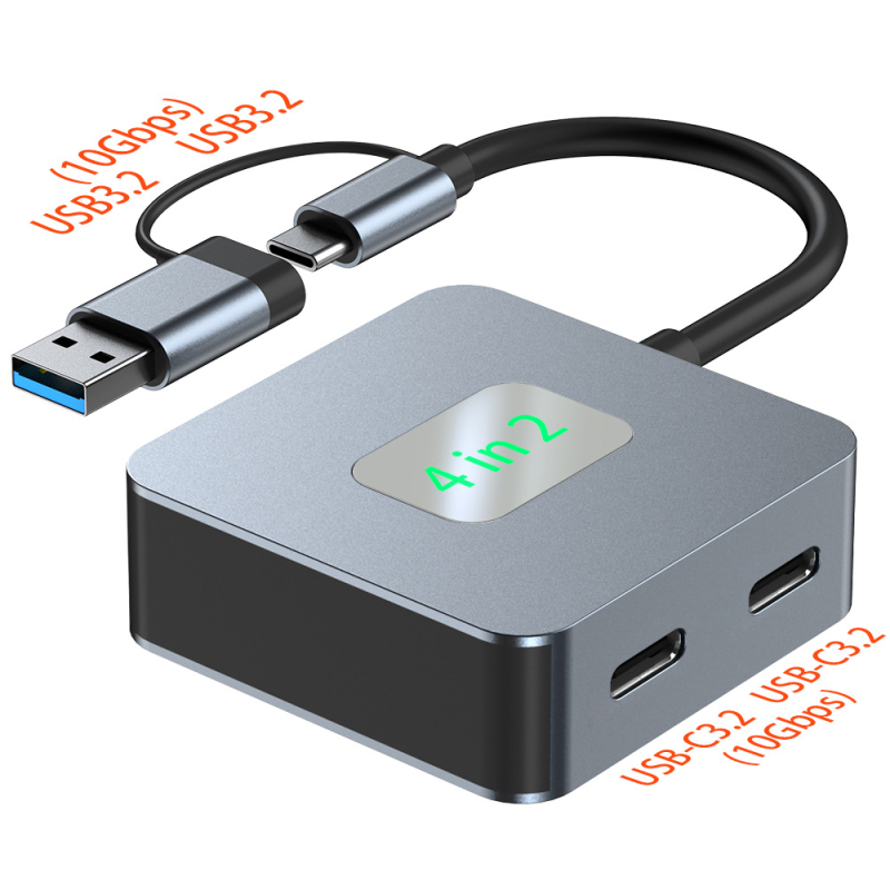 USB-C διακλαδωτής USB 3.2 10Gbps, 1–4 θύρες, μοντέλα BYL-2320/2320A/2433/2434, χωρίς εξωτερική τροφοδοσία