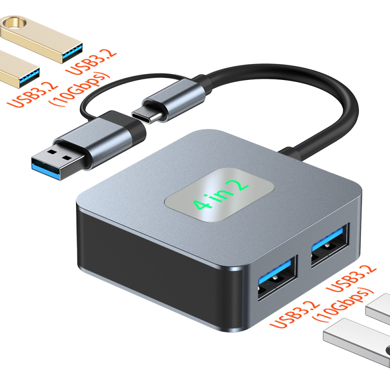 USB-C διακλαδωτής USB 3.2 10Gbps, 1–4 θύρες, μοντέλα BYL-2320/2320A/2433/2434, χωρίς εξωτερική τροφοδοσία