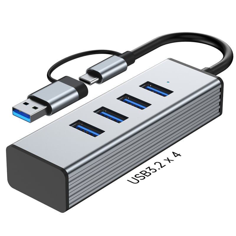 USB-C διακλαδωτής USB 3.2 10Gbps, 1–4 θύρες, μοντέλα BYL-2320/2320A/2433/2434, χωρίς εξωτερική τροφοδοσία