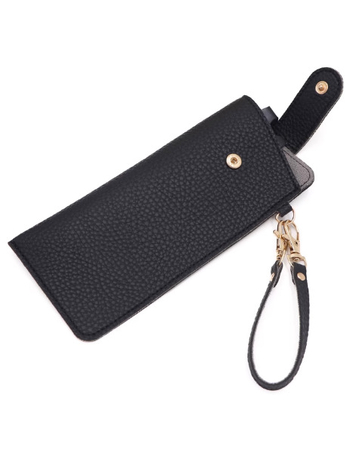 Szemüvegtáska levehető karkötővel, PVC bőrhatású textúrával, kültéri sportokra