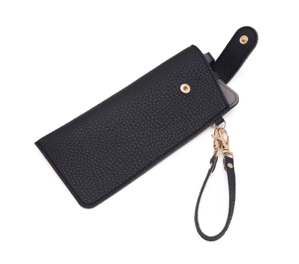 Szemüvegtáska levehető karkötővel, PVC bőrhatású textúrával, kültéri sportokra