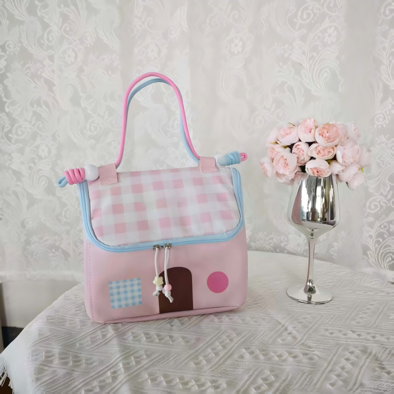 Τσαντάκι μακιγιάζ για γυναίκες, δερμάτινο, αδιάβροχο, με επεκτεινόμενη χωρητικότητα, επένδυση Oxford, στυλ παιδικού καρτούν