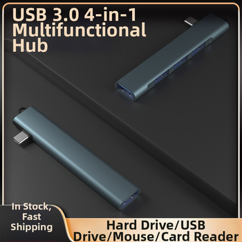 4-portová USB 3.0 Type-C docking stanica pre telefóny a počítače, 5 Gbps prenos, napájaná cez USB