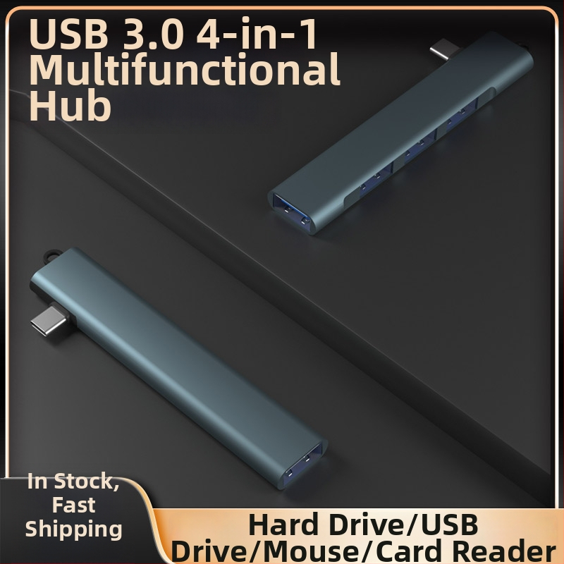 4-portová USB 3.0 Type-C docking stanica pre telefóny a počítače, 5 Gbps prenos, napájaná cez USB