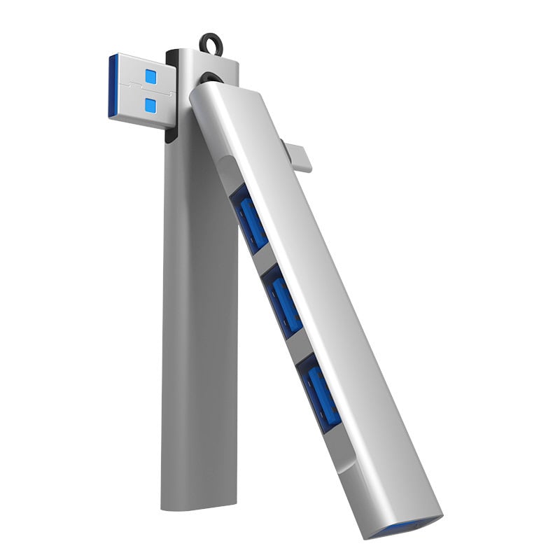 Stație docking USB 3.0 Type-C cu 4 porturi, pentru telefoane și calculatoare, 5 Gbps transfer, alimentare prin USB