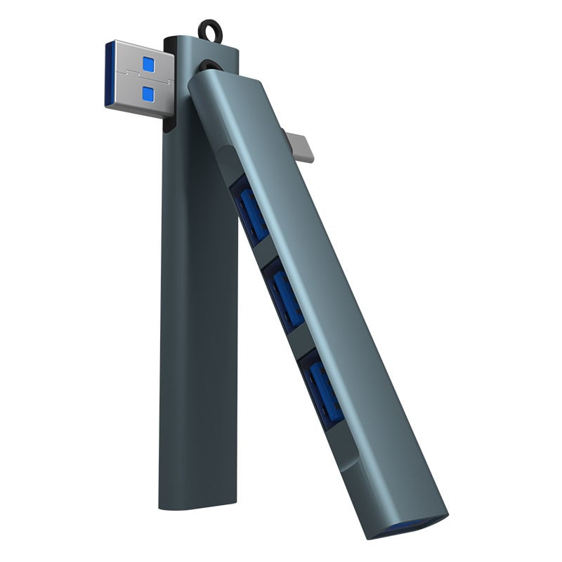 Stație docking USB 3.0 Type-C cu 4 porturi, pentru telefoane și calculatoare, 5 Gbps transfer, alimentare prin USB