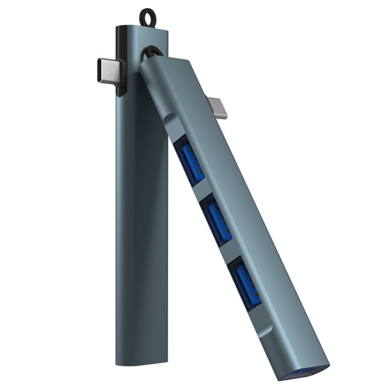 Stație docking USB 3.0 Type-C cu 4 porturi, pentru telefoane și calculatoare, 5 Gbps transfer, alimentare prin USB