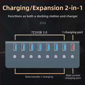 USB 3.0 8-portová dokovacia stanica s nezávislými prepínačmi (externé napájanie) – Model T292