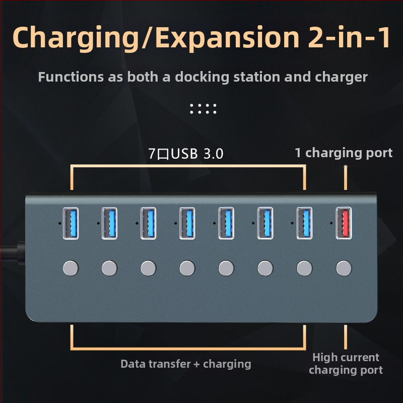 USB 3.0 8-portová dokovacia stanica s nezávislými prepínačmi (externé napájanie) – Model T292
