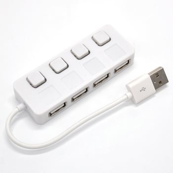 4-θύρες USB 2.0 hub με ανεξάρτητους διακόπτες θύρας, καλώδιο 15 cm, τροφοδοσία μέσω USB