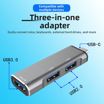 slovjo SRJ-303C USB-C hub s 3 portmi, 5 Gbps, napájaný cez USB (bez externej energie)