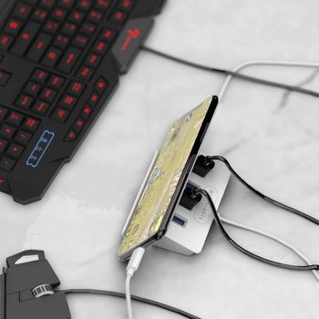 Type-C hub με 4 θύρες USB 2.0 και βάση για κινητό (Μοντέλο H-506, 480 Mbps)