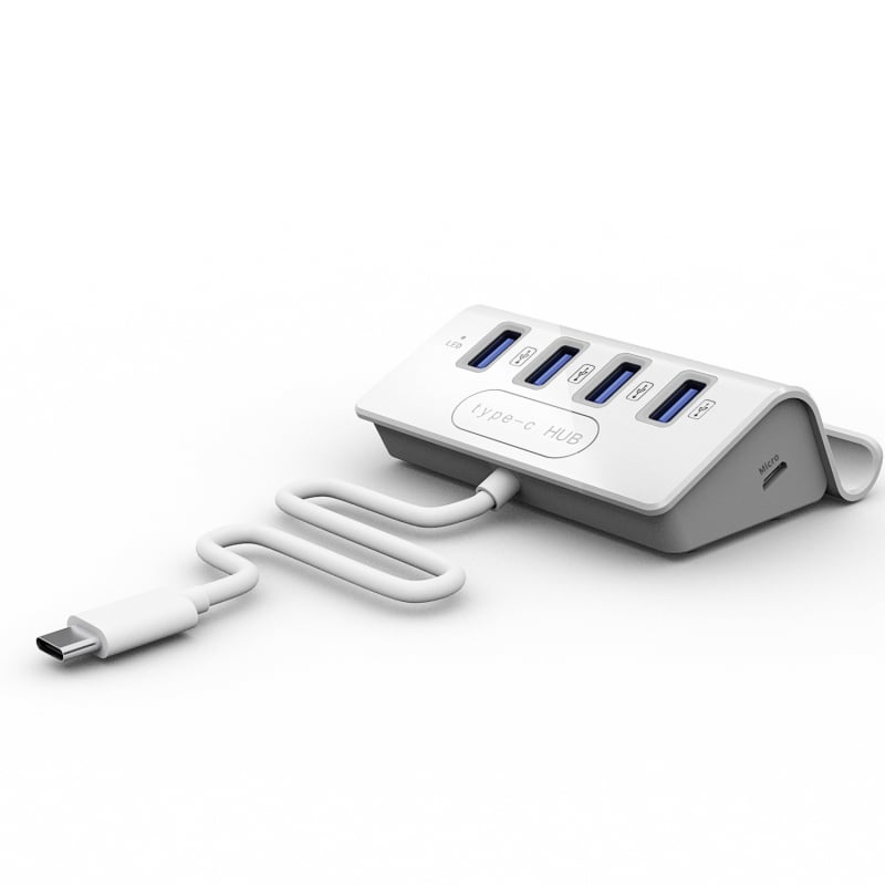 Type-C hub με 4 θύρες USB 2.0 και βάση για κινητό (Μοντέλο H-506, 480 Mbps)