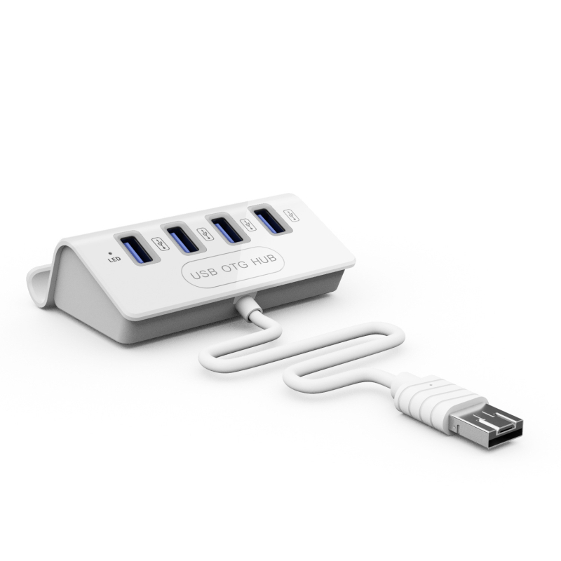 Type-C hub με 4 θύρες USB 2.0 και βάση για κινητό (Μοντέλο H-506, 480 Mbps)
