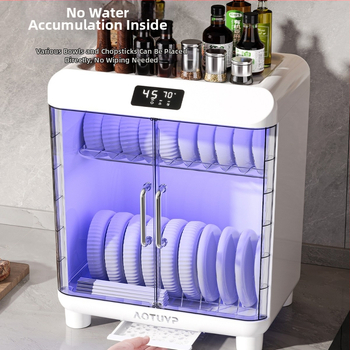 Laualine PP-materjalist nõudekuivati UV-desinfitseerimisega, sobib kaussidele ja taldrikutele, Euroopa stiilis