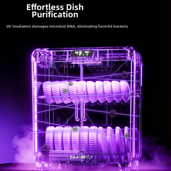 Laualine PP-materjalist nõudekuivati UV-desinfitseerimisega, sobib kaussidele ja taldrikutele, Euroopa stiilis