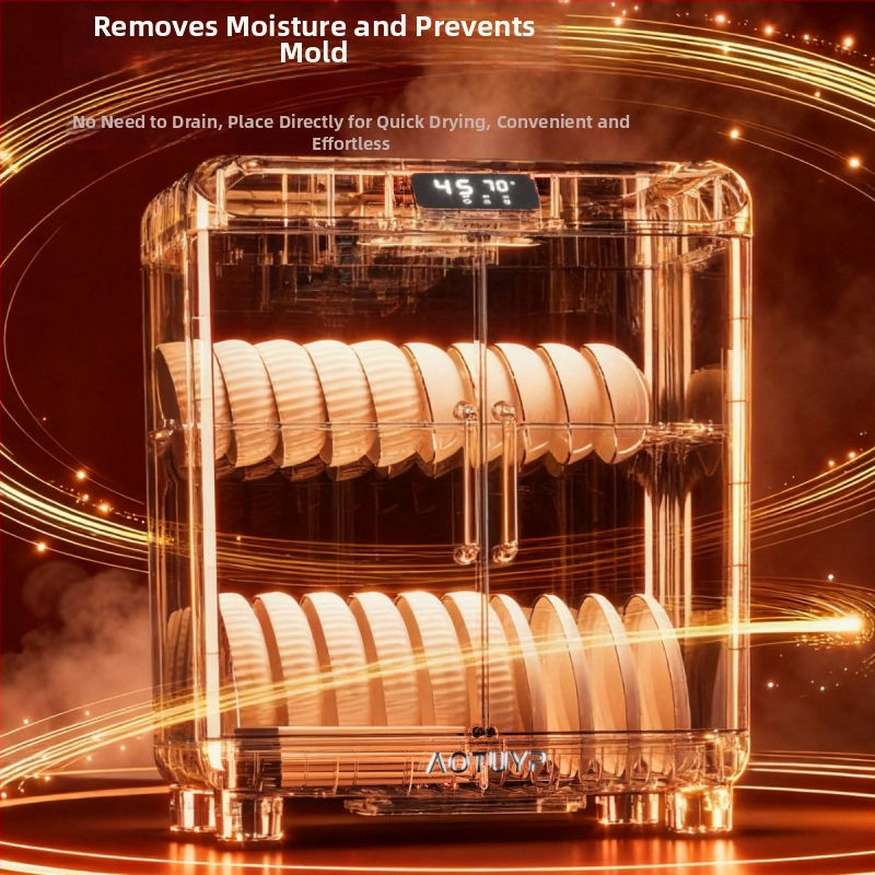 Stolēts trauku žāvēšanas statīvs no PP ar UV dezinfekciju, piemērots bļodām un šķīvjiem, Eiropas stils