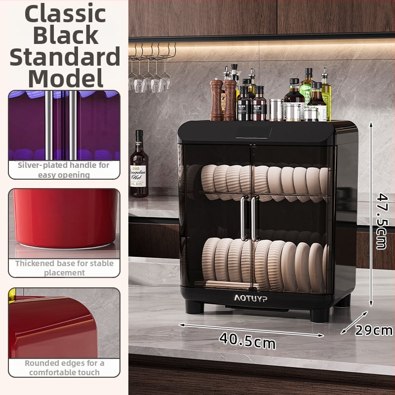 Laualine PP-materjalist nõudekuivati UV-desinfitseerimisega, sobib kaussidele ja taldrikutele, Euroopa stiilis