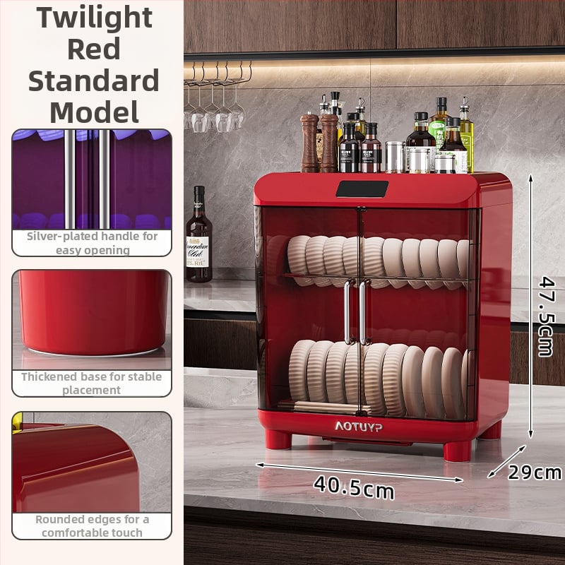 Laualine PP-materjalist nõudekuivati UV-desinfitseerimisega, sobib kaussidele ja taldrikutele, Euroopa stiilis