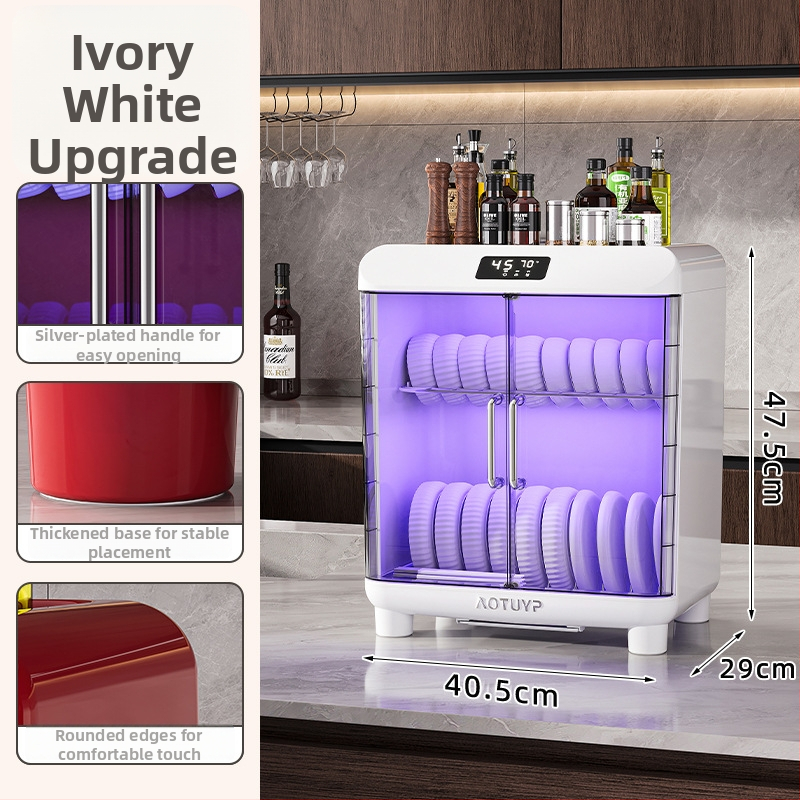 Laualine PP-materjalist nõudekuivati UV-desinfitseerimisega, sobib kaussidele ja taldrikutele, Euroopa stiilis