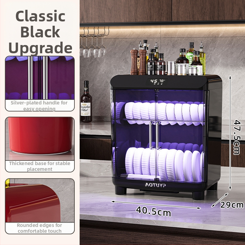 Laualine PP-materjalist nõudekuivati UV-desinfitseerimisega, sobib kaussidele ja taldrikutele, Euroopa stiilis