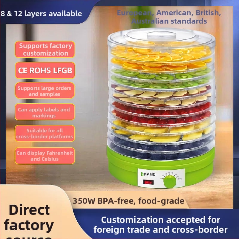 Дехидратор за плодове SX770-12, 12 слоя, 110–240V, 400W, 50/60Hz, Kudi