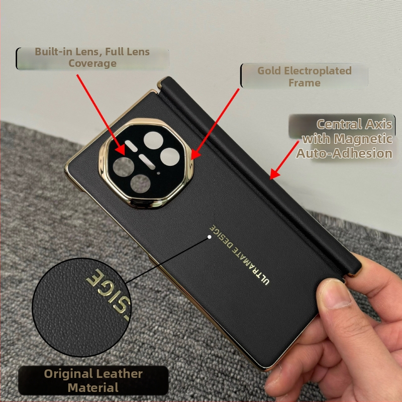 Huawei Mate X5 kolekcijas izdevuma ādas vāciņš, centrālā ass šarnīrs, X6 gudrais logs ar klapējošu mehānismu