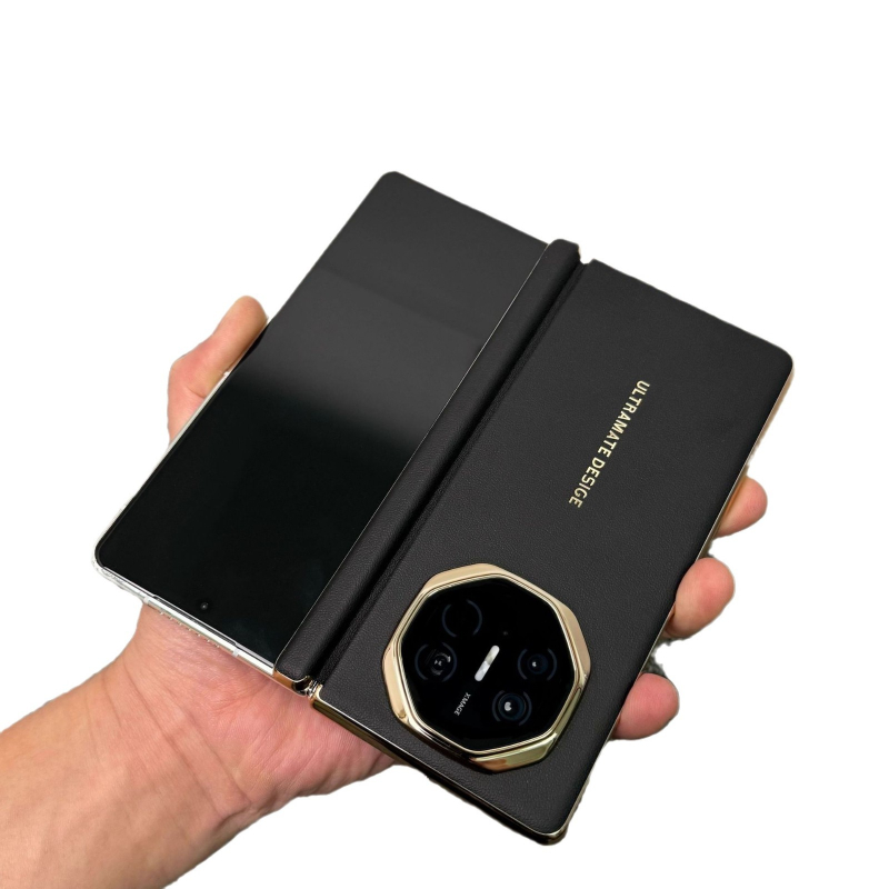 Huawei Mate X5 kolekcijas izdevuma ādas vāciņš, centrālā ass šarnīrs, X6 gudrais logs ar klapējošu mehānismu