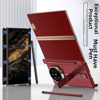 Gk Huawei Mate Xts vāciņš ar magnētisku divdaļīgu šarnīru statīvu, mākslīgā āda, injekcijas formēšana, pret kritieniem