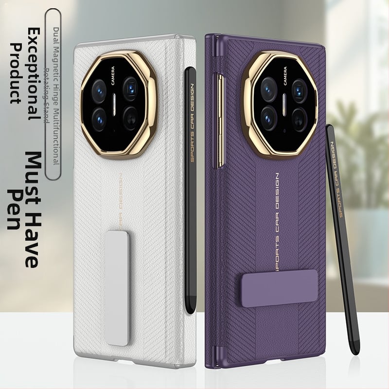 Gk Huawei Mate Xts vāciņš ar magnētisku divdaļīgu šarnīru statīvu, mākslīgā āda, injekcijas formēšana, pret kritieniem