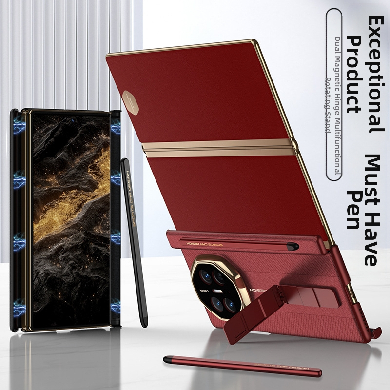 Gk Huawei Mate Xts vāciņš ar magnētisku divdaļīgu šarnīru statīvu, mākslīgā āda, injekcijas formēšana, pret kritieniem