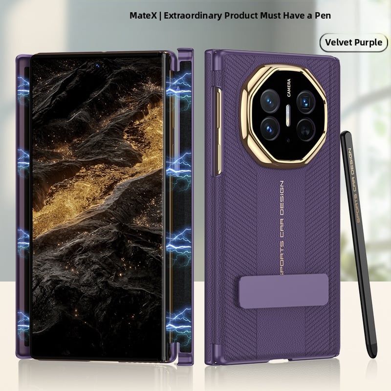 Gk Huawei Mate Xts vāciņš ar magnētisku divdaļīgu šarnīru statīvu, mākslīgā āda, injekcijas formēšana, pret kritieniem