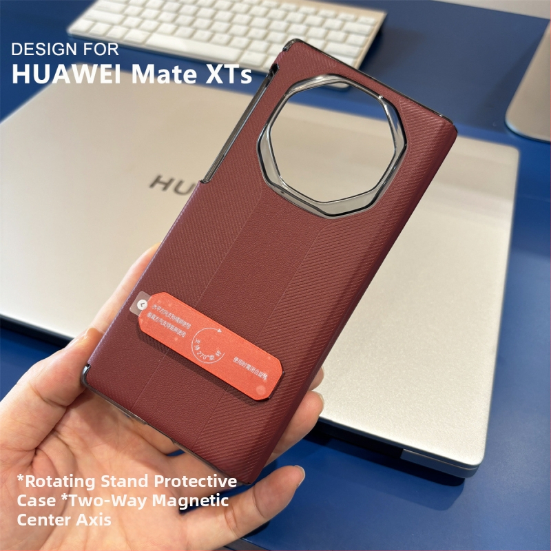 Huawei Mate XTS lieta ar dubjo asi rotācijas balstu un magnētisko pantu, PU āda, reljefs, pretslīdēšana, pret kritienu